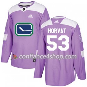 Adidas Maillot de Hockey Vancouver Canucks Bo Horvat 53 2017-2018 Violet Fights Cancer Practice Authentic - Homme